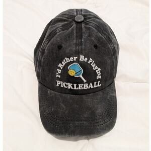 "I'd Rather Be Playing Pickleball" Waldeal Charcoal Ballcap